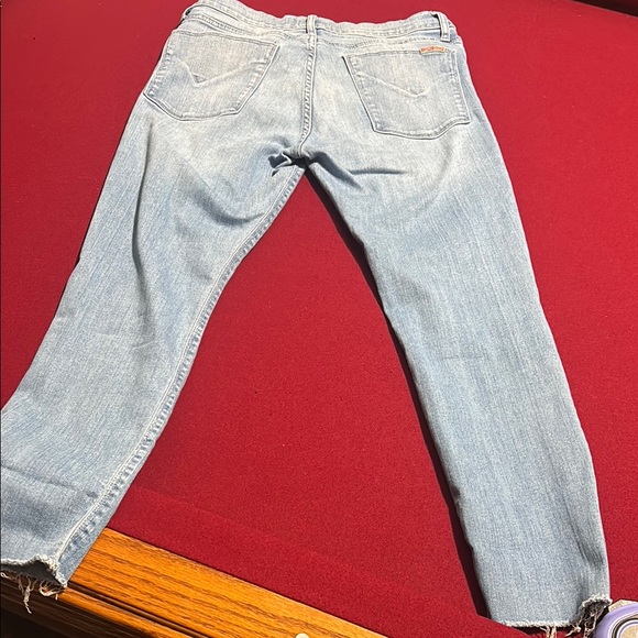 Hudson Jeans Cropped Blue Boyfriend Distressed Denim - Picture 6 of 8